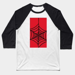 Red and Black Spider Web Baseball T-Shirt